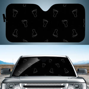 Neon Style Black And White Footprints Motif Pattern Auto Sun Shades