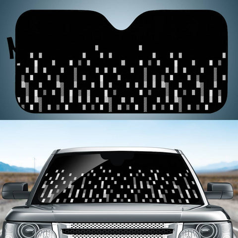 Image of Black And White Matrix Patterned Design Auto Sun Shades