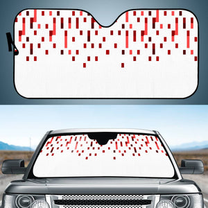 Red And White Matrix Patterned Design Auto Sun Shades