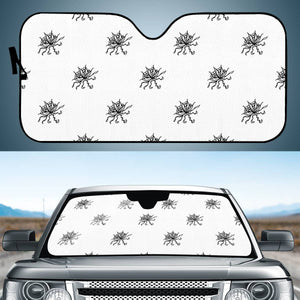 Black And White Floral Print Pattern Auto Sun Shades