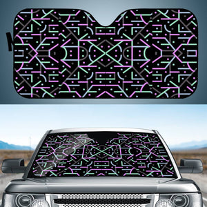 Futuristic Linear Geometric Pattern Auto Sun Shades