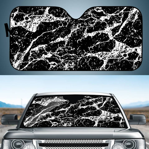 Image of Black And White Abstract Textured Print Auto Sun Shades