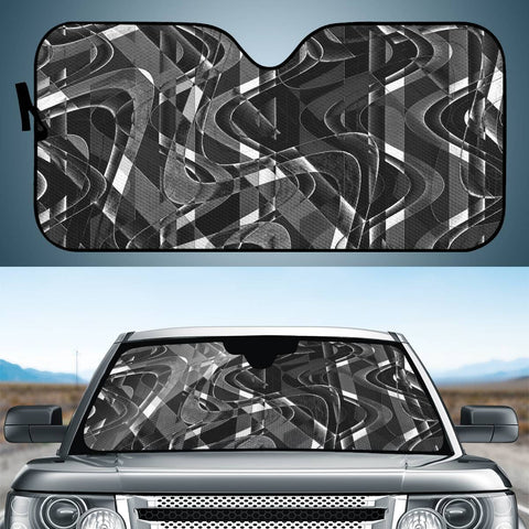 Image of Black And White Geometric Print Auto Sun Shades