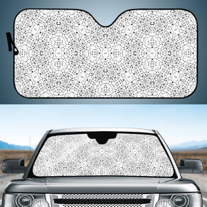 Black And White Modern Ornate Pattern Auto Sun Shades