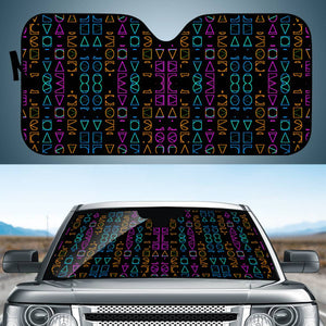 Neon Geometric Print Pattern Auto Sun Shades