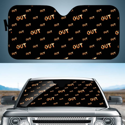 Image of Out Word Motif Print Pattern Auto Sun Shades