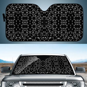 Black And White Tech Pattern Auto Sun Shades