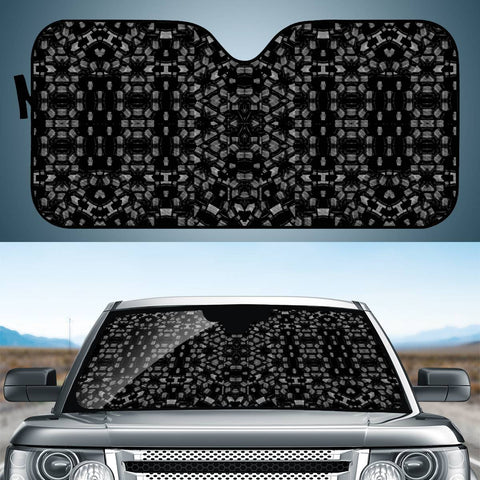 Image of Black And White Tech Pattern Auto Sun Shades