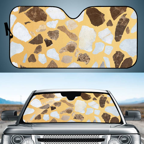 Image of Orange Brown Terrazzo Auto Sun Shades