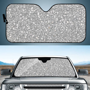 Gray Seamless Terrazzo Auto Sun Shades