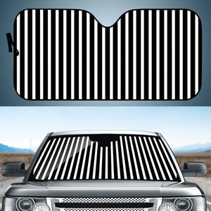 Black And White Vertical Stripes Auto Sun Shades