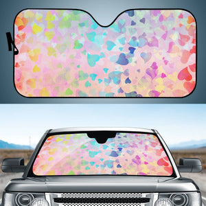 Multi Colors Hearts Auto Sun Shades