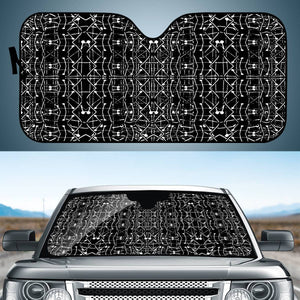 Black And White Ethnic Ornate Pattern Auto Sun Shades