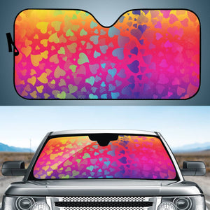 Colorful Hearts Auto Sun Shades