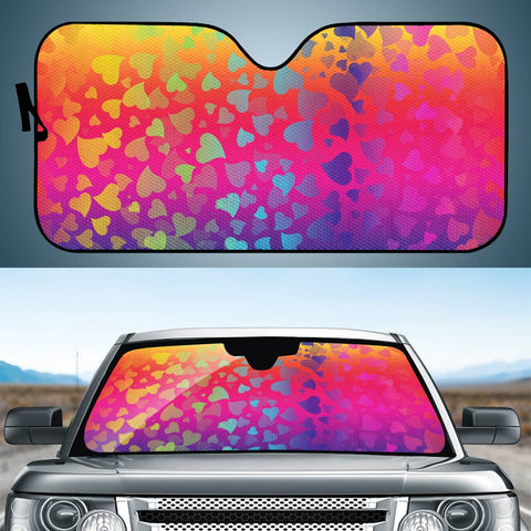 Image of Colorful Hearts Auto Sun Shades