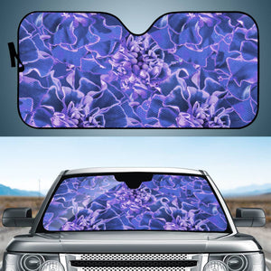 Vibrant Blue Flowers Pattern Motif Auto Sun Shades