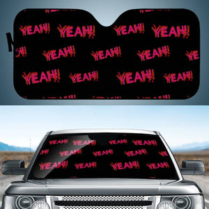 Yeah Typography Design Print Auto Sun Shades