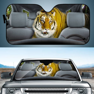 Tiger And Car Auto Sun Shades