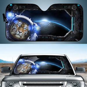 Tiger And Spaceship Auto Sun Shades