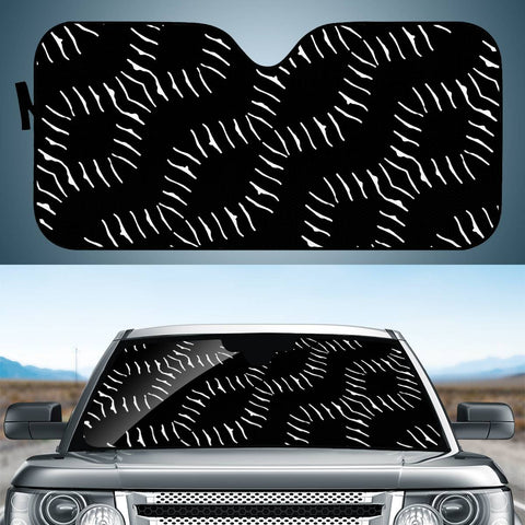 Image of Black And White Geo Print Auto Sun Shades