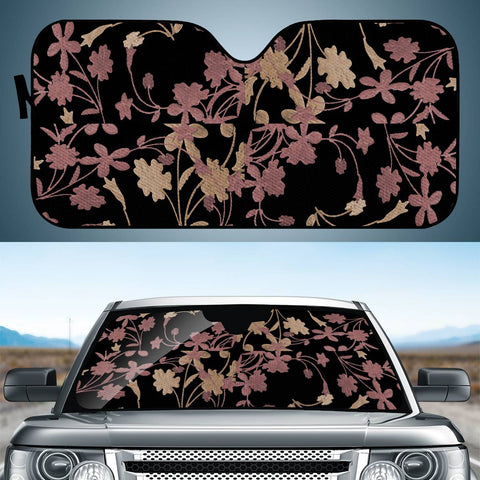 Image of Dark Floral Ornate Print Auto Sun Shades