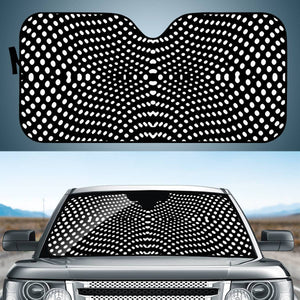 Black And White Geometric Kinetic Pattern Auto Sun Shades