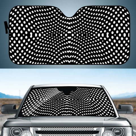 Image of Black And White Geometric Kinetic Pattern Auto Sun Shades