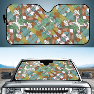 Multicolored Collage Print Pattern Mosaic Auto Sun Shades