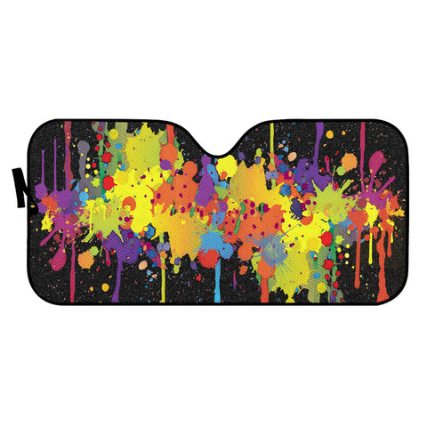 Image of Crazy Multicolored Double Running Splashes Auto Sun Shades