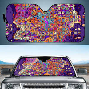 Abstract Bumpy Glass Multicolored Pattern 1 Auto Sun Shades