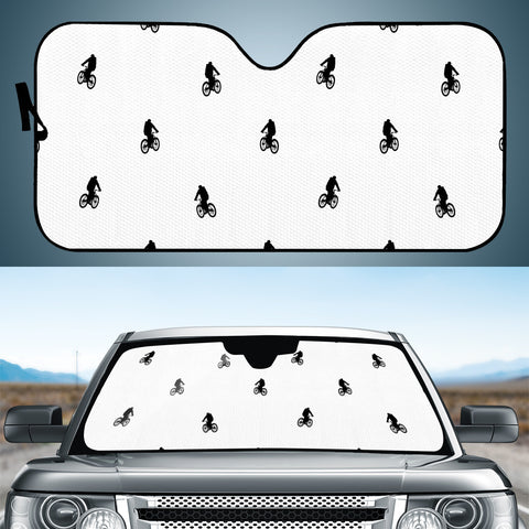 Image of Riding Bike Motif Print Pattern Auto Sun Shades