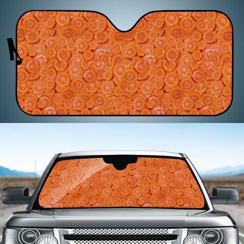 Image of Carrot Pieces Motif Print Pattern Auto Sun Shades