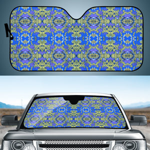 Gold And Blue Fancy Ornate Pattern Auto Sun Shades