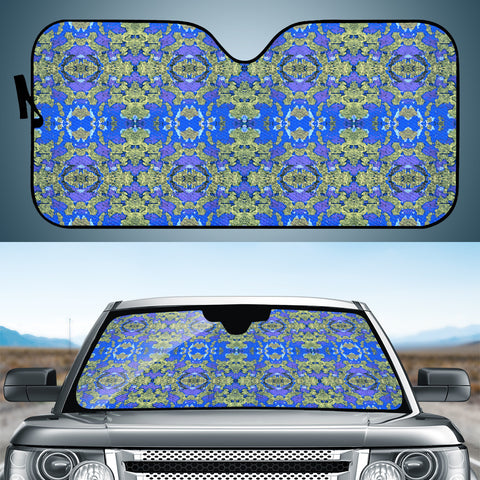 Image of Gold And Blue Fancy Ornate Pattern Auto Sun Shades