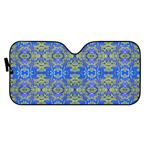 Image of Gold And Blue Fancy Ornate Pattern Auto Sun Shades