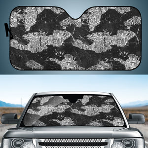 Black And White Camouflage Texture Print Auto Sun Shades