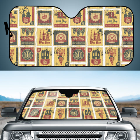 Image of Fancy Post Stamp Pattern Auto Sun Shades