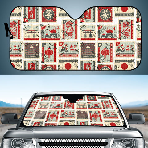 Image of Fancy Post Stamp Pattern Auto Sun Shades