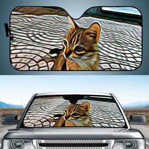 Painting Beautiful Cat Auto Sun Shades