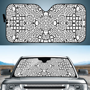 Modern Black And White Geometric Print Auto Sun Shades