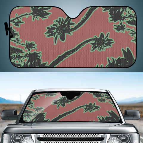 Image of Tropical Style Floral Motif Print Pattern Auto Sun Shades