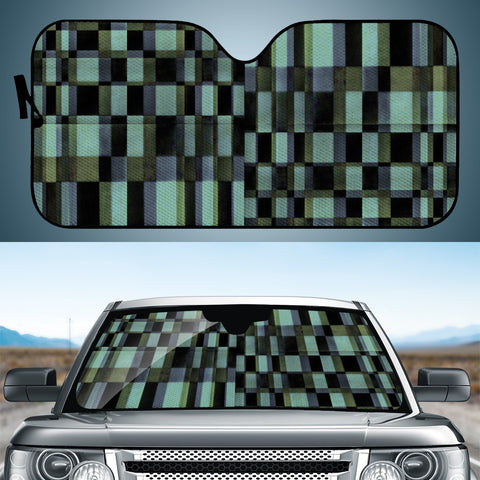 Image of Dark Geometric Pattern Design Auto Sun Shades