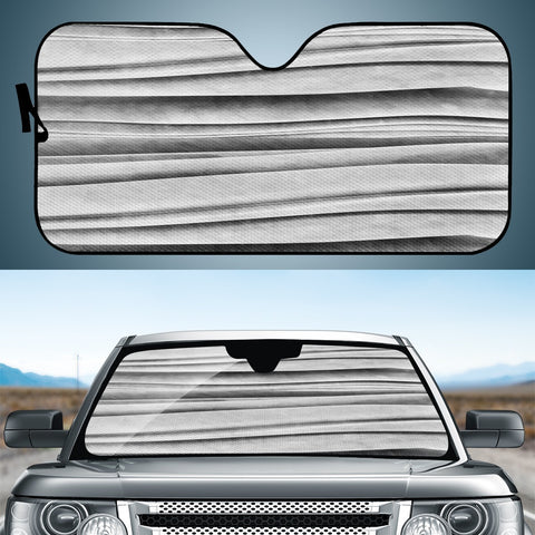 Image of Bright Grey Linear Abstract Print Auto Sun Shades