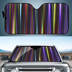 Multicolor Striped Print Design Auto Sun Shades