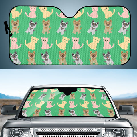 Image of Dogs And Cats Pattern Auto Sun Shades