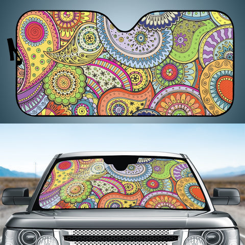 Image of Colorful Paisleys Auto Sun Shades