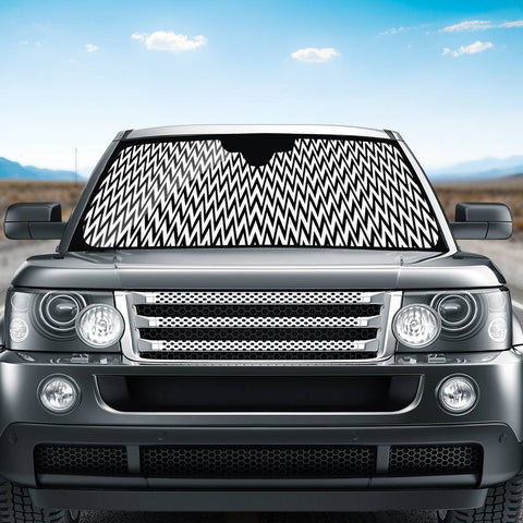 Image of Abstrait Chevrons Noir/Blanc Auto Sun Shades