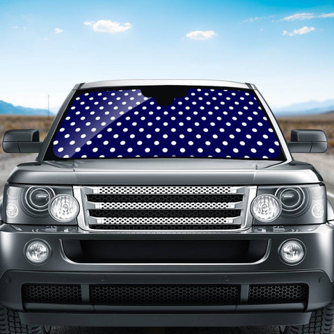 Image of Pattern Pois Blanc/Marine Auto Sun Shades