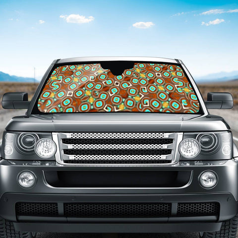 Image of Colorful Modern Geometric Print Pattern Auto Sun Shades