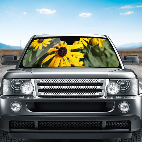 Image of Photo Fleurs Jaune Auto Sun Shades